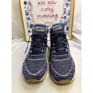 Skechers Women’s Sneakers Size 8.5 Blue Multi Color Knit Walking Shoes Excellent